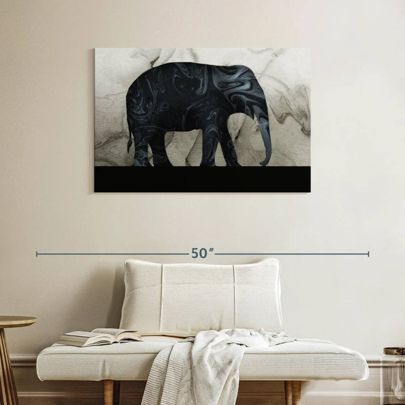 Brampt Abstract Elephant Silhouette, 26" H x 39" W