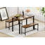 3 Pieces Dining Table Sets, With Fixed Table
