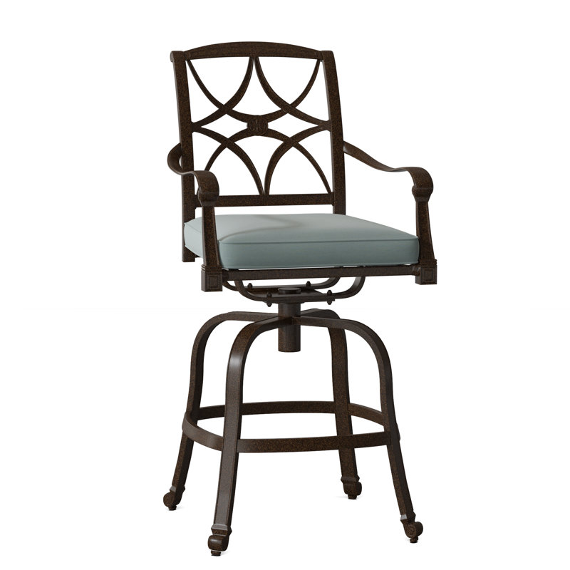 Wiltshire Outdoor Swivel Bar Stool, Canvas Spa Sunbrella® Canvas, Chestnut Brown, 30.25"
