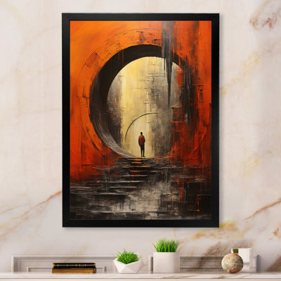 «Orange Tunnel Whispering Echoes Mixed II», reproduction sur toile
