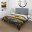 Ensemble de housse de couette en microfibre / polyester jaune et jaune-1222416479
