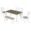 Ensemble de table de salle à manger 6 pièces avec 4 chaises ergonomiques et un banc-1764012971