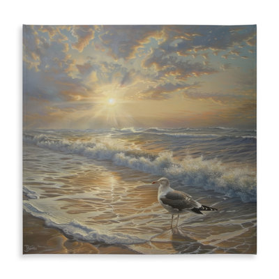 Seagull on the Beach Tablecloth | Indoor Outdoor Home Decor