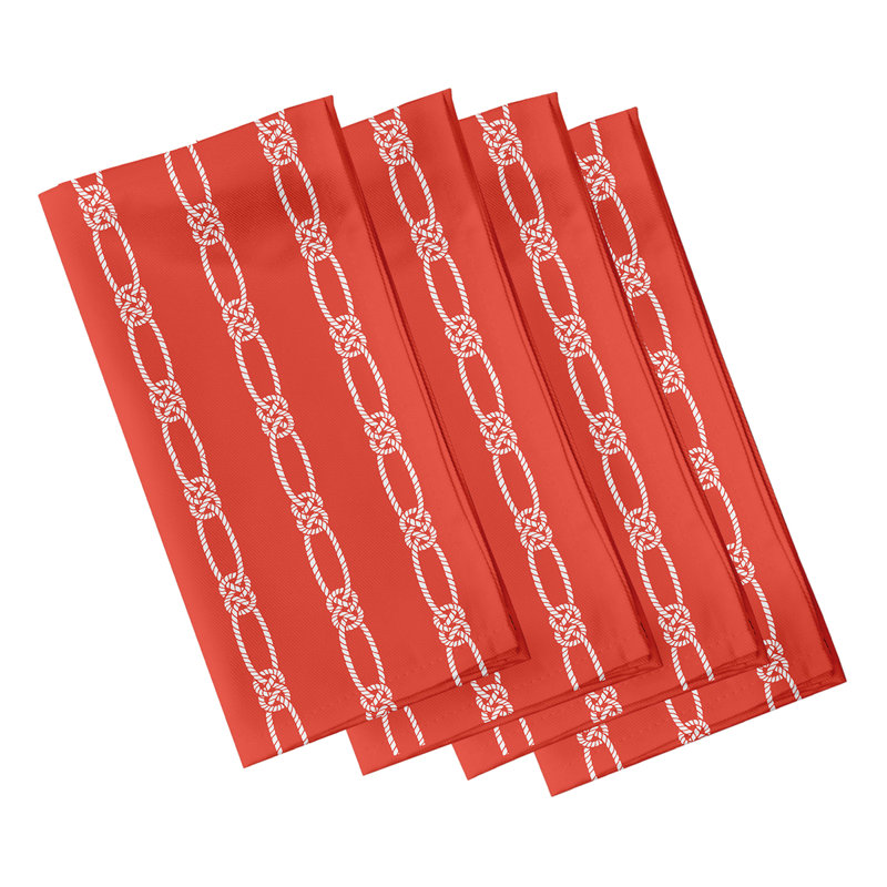 Lamija Polyester Striped Square Napkin, Orange