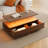 Modern Led Lights Coffee Table, 47.2" Rectangular With Double Storage Table In Warm Walnut 2 Drawers-1910599788-1910599779