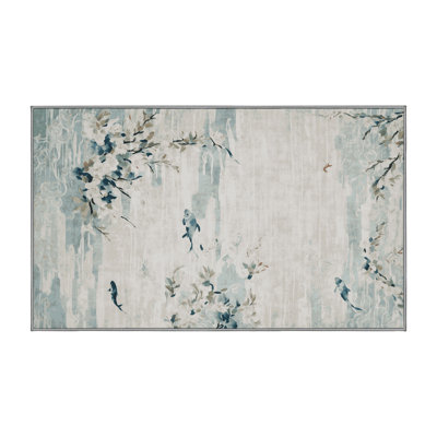 Machine Washable Gray Area Rug