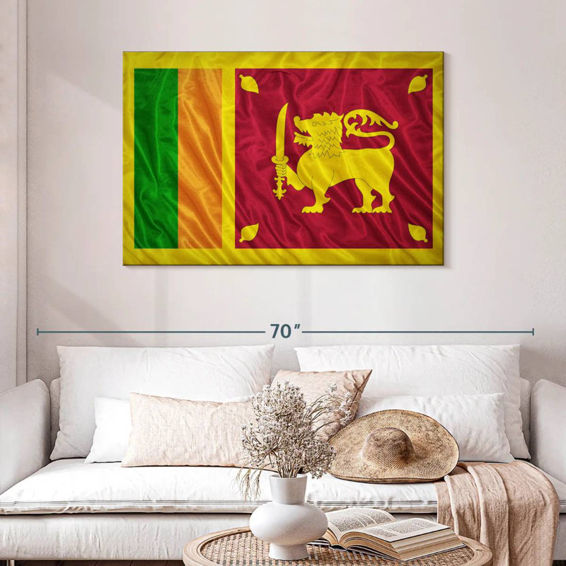 Drapeau sri lankais brillant, H 30 po x l 45 po