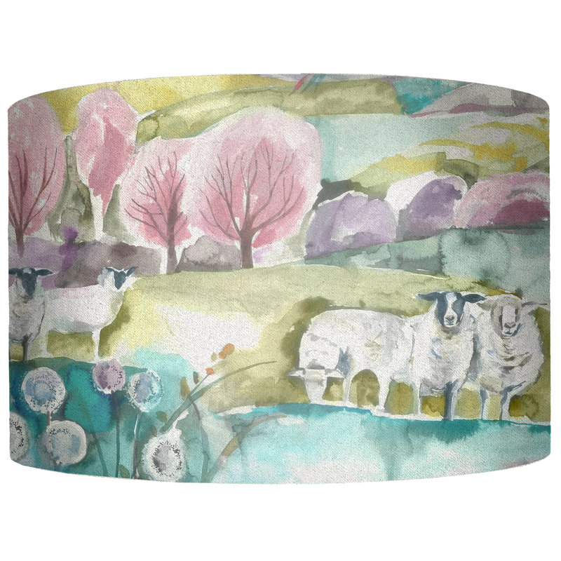 Cotton Drum Lamp Shade, 21cm H x 30cm W x 30cm D
