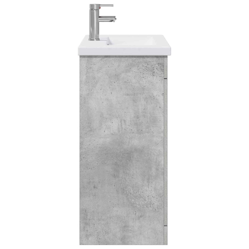 Vanity & Mirror Set, Concrete Grey