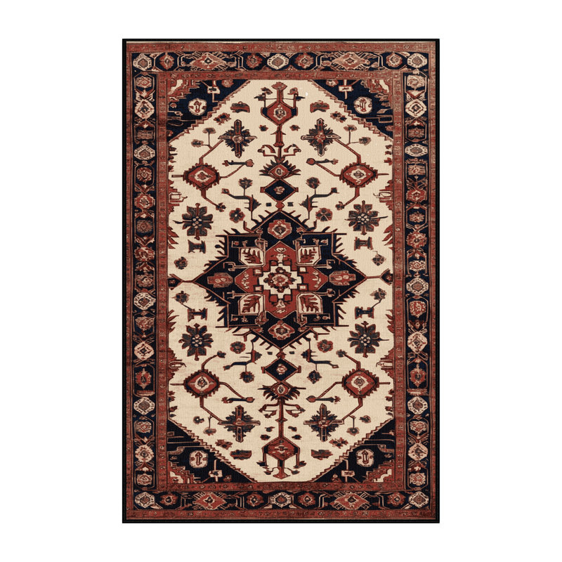 Machine Washable Turkish Brown Area Rug, Rectangle 6' x 9'