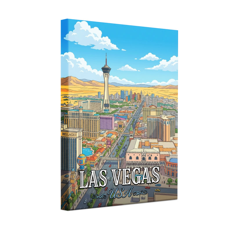 «Scenic & Cityscapes Las Vegas Cityscape Skyline», reproduction d'art, H 18 po x l 12 po