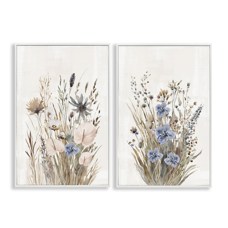 Ensemble de 2 giclées encadrées Soft Cottage Graminées, par 1x, H 30 po x l 40 po