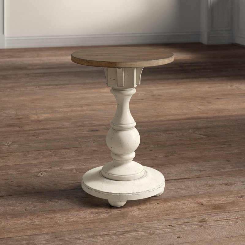 Hexham Turned Pedestal Plank Top End Table