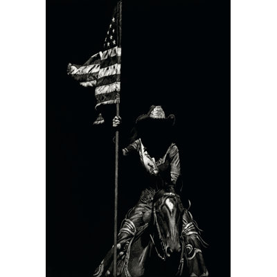 Scratchboard Rodeo VI - Wrapped Canvas Painting