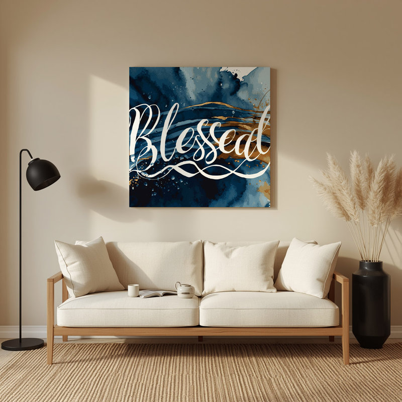 Thanksgiving Blessed script designs Gray Metal Wall Art, 144" H x 144" W x 0.05" D
