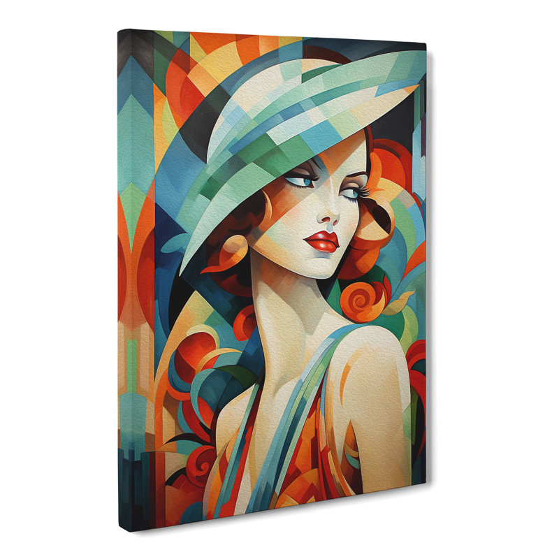 Deco Woman Expressionism No.2 - Art Prints - Wrapped Canvas, 60cm H x 40cm W x 3cm D