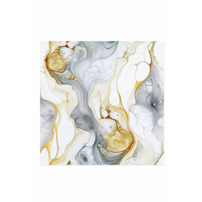 «Abstract Golden Strokes VII», reproduction d'art moderne sans cadre