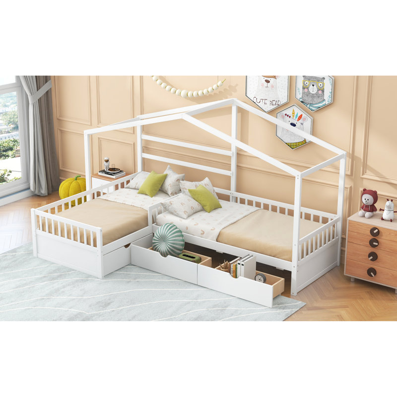 Lit simple compact avec rangement | Pin et bois aggloméré | Style et confort modernes | Petites chambres essentielles
