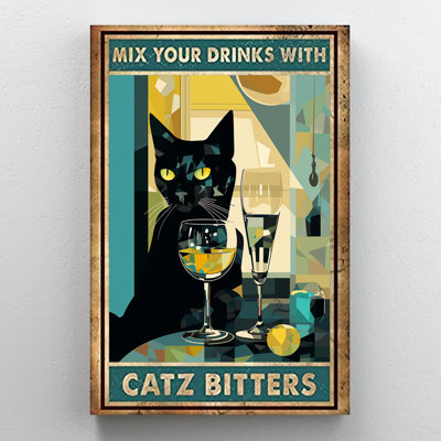 Mix Your Drinks With Catz Bitters On Canvas Graphic Art
