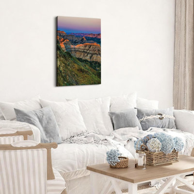 Nature Canyon Landscape Wall Art Western Decor Theodore Roosevelt National Park Wall Paintings American North Dakota Mountain Scenery Pictures Canvas Prints Artwork Bedroom Bathroom Decorations 16X24"