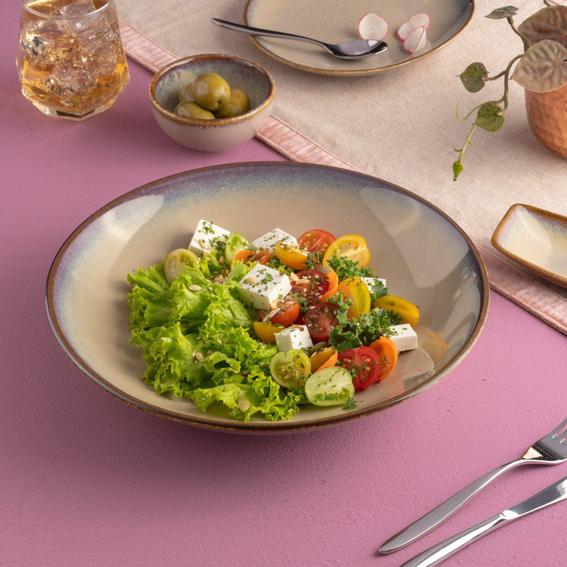 Assiette ronde creuse Vital Coupe en porcelaine premium SPLASH BEIGE