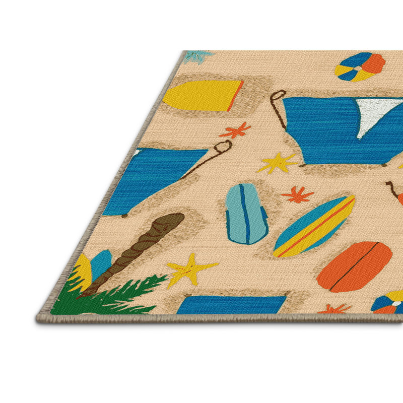 Tapis bord de mer lavable, Rectangulaire 2 pi x 3 pi
