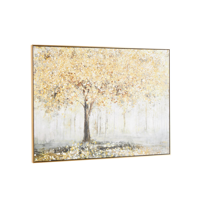 «Paint Splatter Forest Landscape - Shadow Box», reproduction sur toile