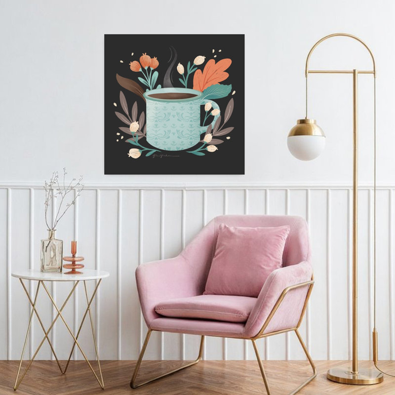 Mélange moderne V avec art bleu-brun, H 32 po x l 32 po