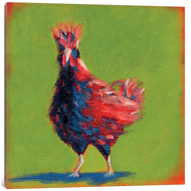 «Proud Red I», reproduction d'art sur toile, H 18 po x l 18 po x P 1,5 po
