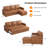 89" L-Shaped Sectional Sleeper Sofa with Hidden Storage, Faux Leather Pull-Out Sofa Bed for Living Room-1756575696