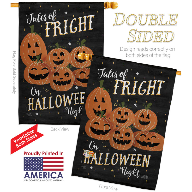 Ensemble de drapeaux en polyester 40 x 28 po Fright on Halloween Night