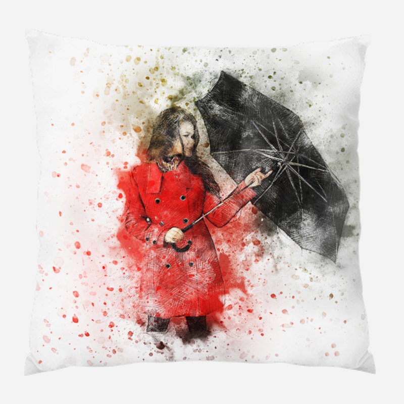Reversible Throw Pillow, Microsuede, Indoor