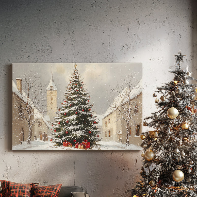 Toile tendue argentée Evergreen at Dawn - Premium Gallery, H 18 po x l 12 po