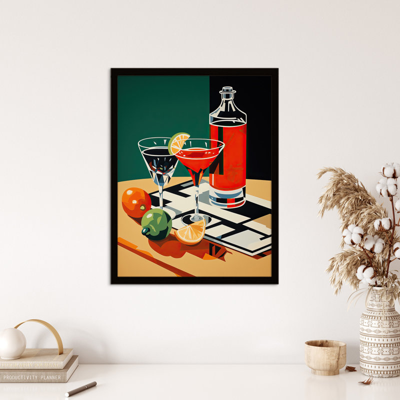 That Friday Feeling Negroni Aperitif Drinks Red Green - Single Picture Frame Print