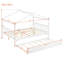 Lit double en bois avec lit gigogne simple, blanc