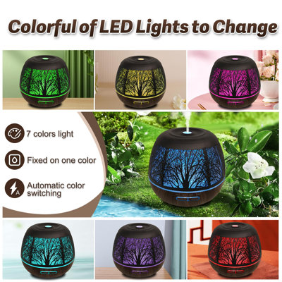 Diffusers for Essential Oils Large Room 400ml,Essential Oil Diffuser for Home with R/C,Cool Mist Humidifiers for Bedroom,7 Colors Changed & 3 Mist Mode Waterless Auto Off for Office