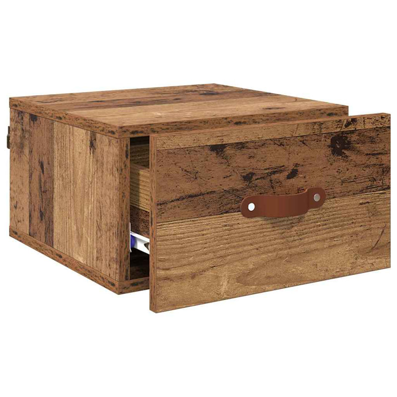 Manufactured Wood Bedside Table, Old Wood