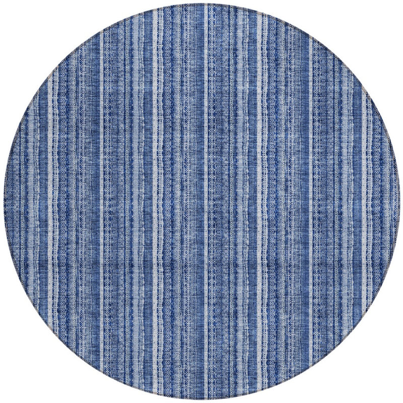 Tapis intérieur lavable rayé 8 po Denim
