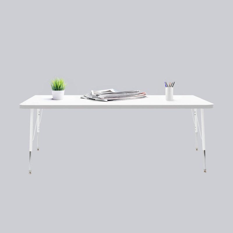 Table rectangulaire d'activités thermofusionnées avec pieds réglables et pivotants standard, H 30 po x l 30 po x P 72 po