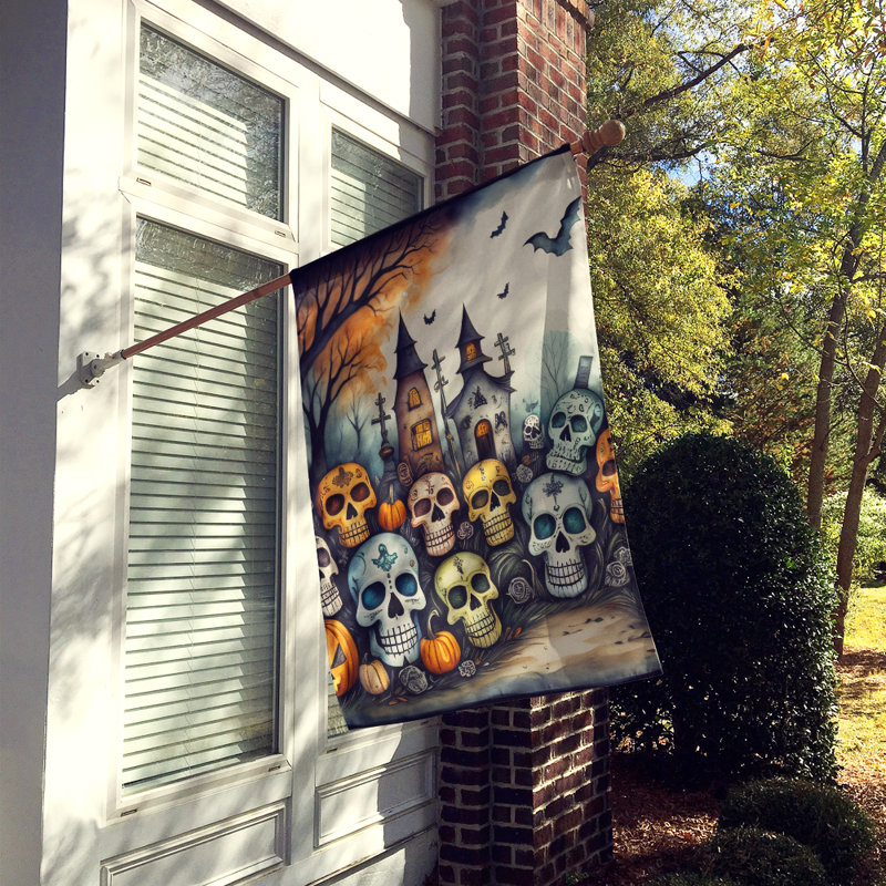 Double Sided 40'' H x 28'' W Polyester Halloween House Flag