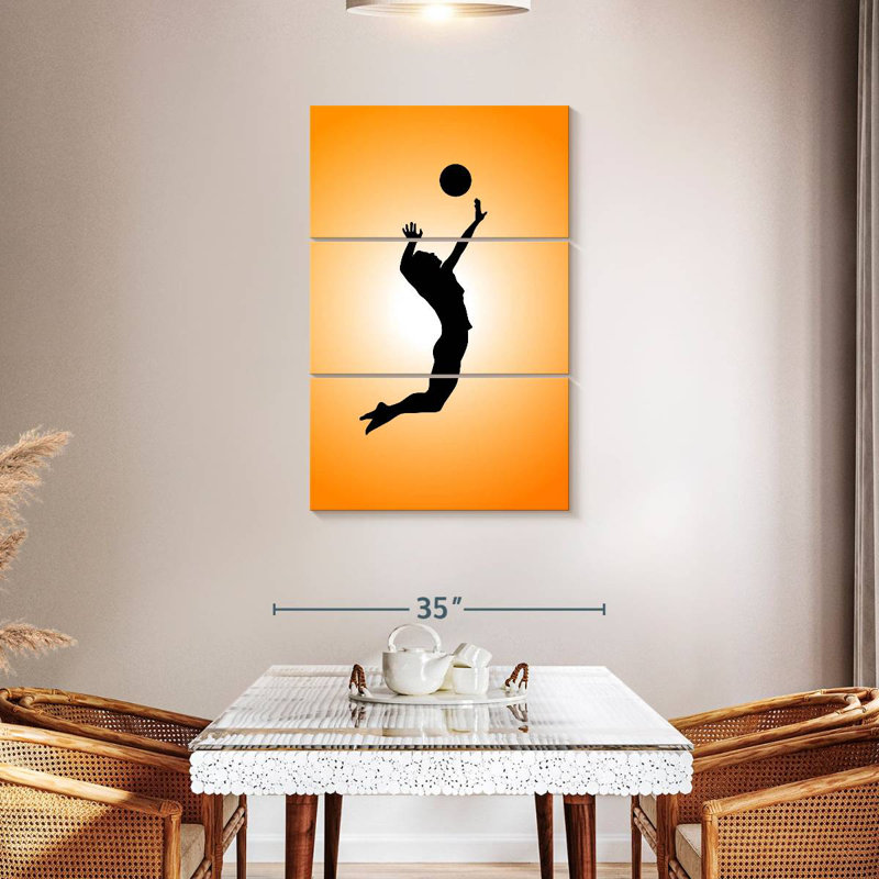 Silhouette de joueur de volleyball Sireci, H 45 po x l 28 po