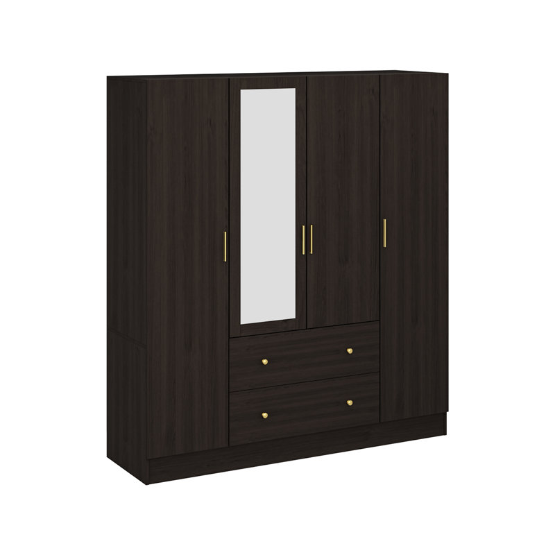 Armoire l 63 po avec miroir et poteaux suspendus