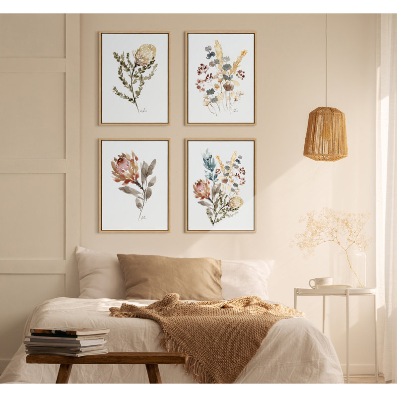 «Wildflower Bunch» par Sara Berrenson, reproduction d'art sur toile encadrée, Naturel