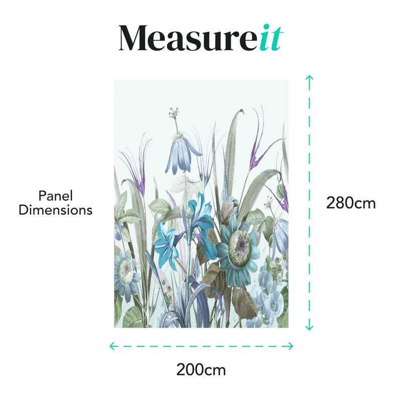Superfresco Easy Flora Print To Order Fixed Size 2.8m x 3m Mural, Blue