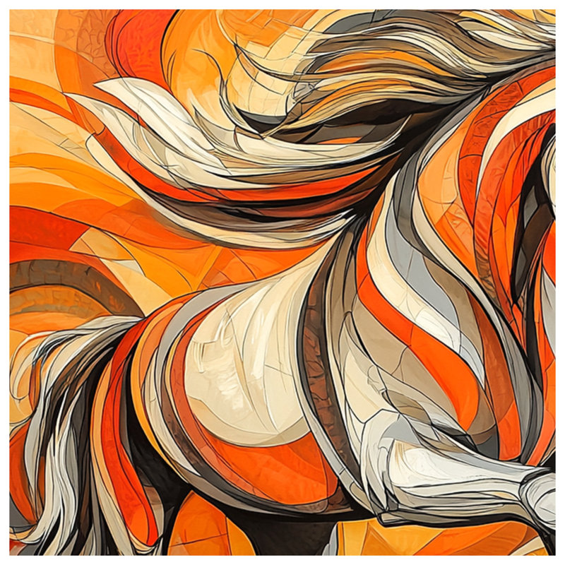 Couvertures de chevaux abstraites, L 50 po x H 60 po