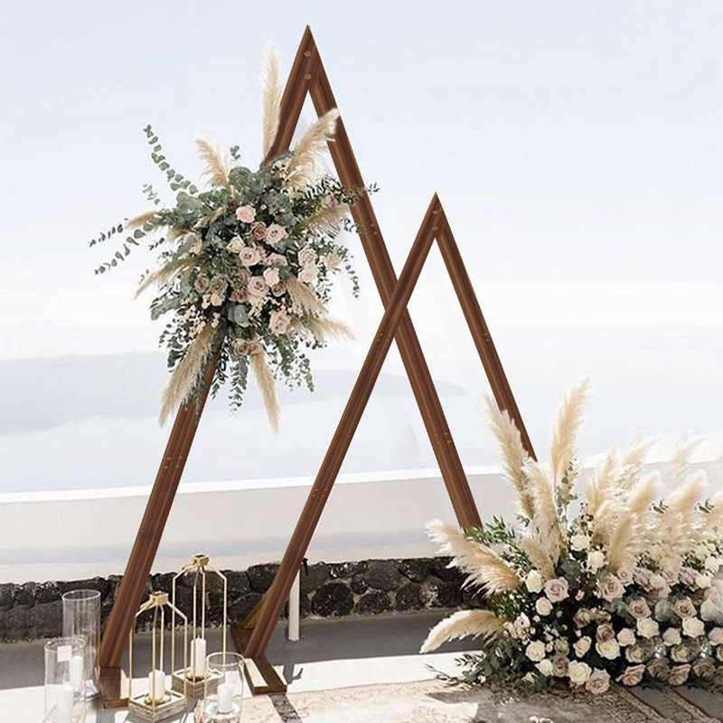 2 Piece Wood Wedding Arch Stand Decor Backdrop Frame Stand Large Archway