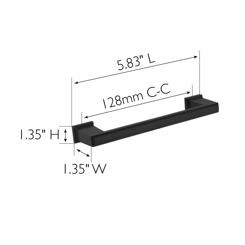 Matte Black Steel 5-Inch Bar Pulls with Mounting Hardware, Set of 10