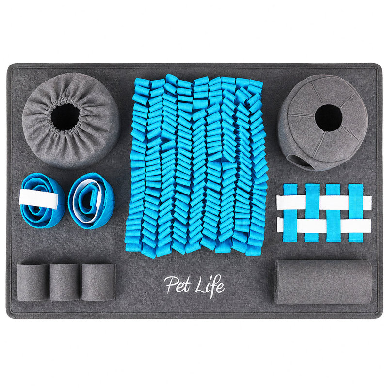 Tapis de fouille interactif multi-puzzle Pet Life® « ForageScape » pour animaux de compagnie, avec cache à friandises.