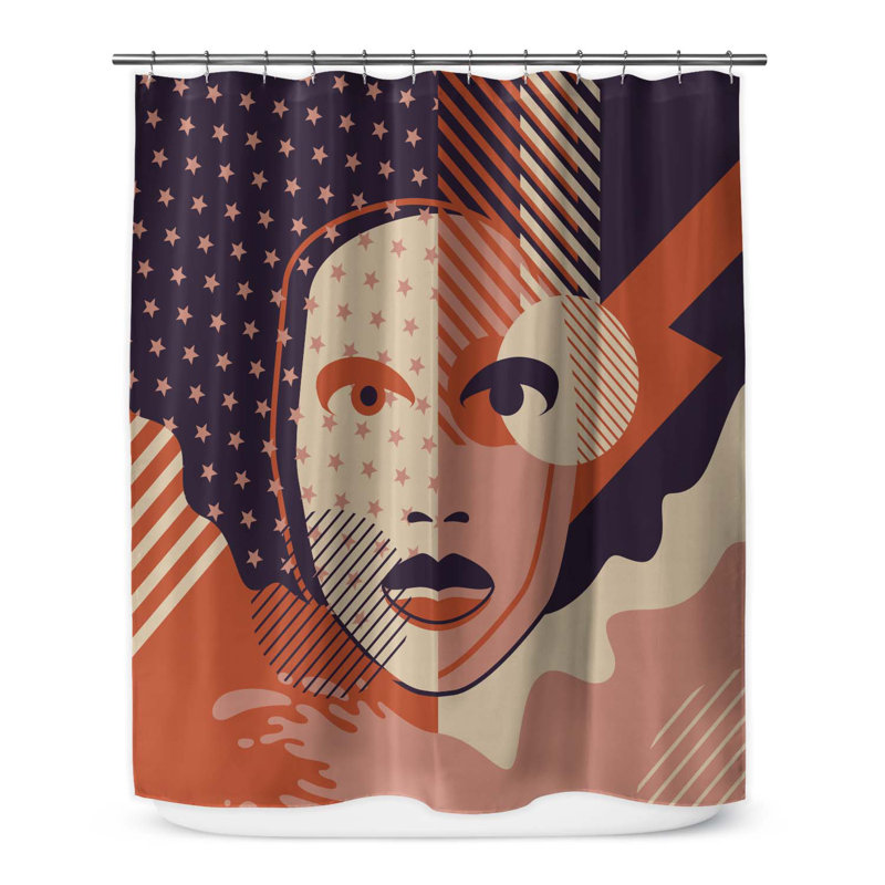 Alano Abstract Shower Curtain, 70" H x 71" W
