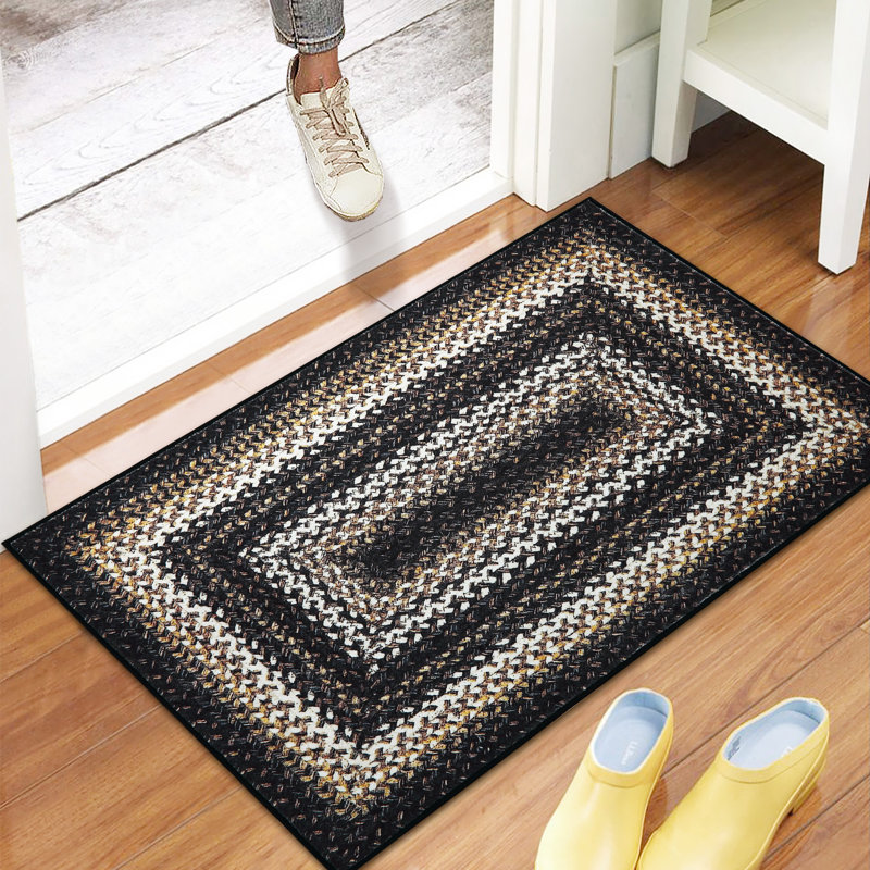 Machine Washable Area Rugs with Non-Slip Backing for Hallway Living Room Bedroom Kitchen and Laundry Room Vintage Carpet Low Pile Rug